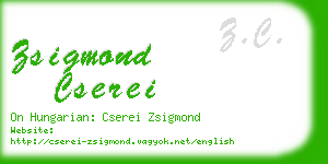 zsigmond cserei business card